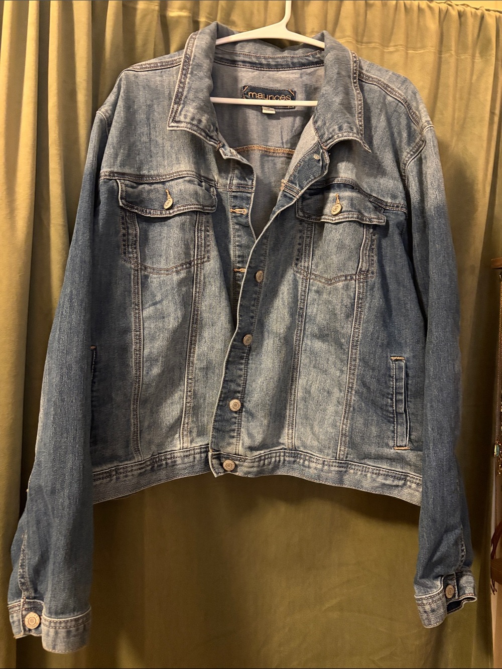 Maurices Light Wash Blue Denim Jacket